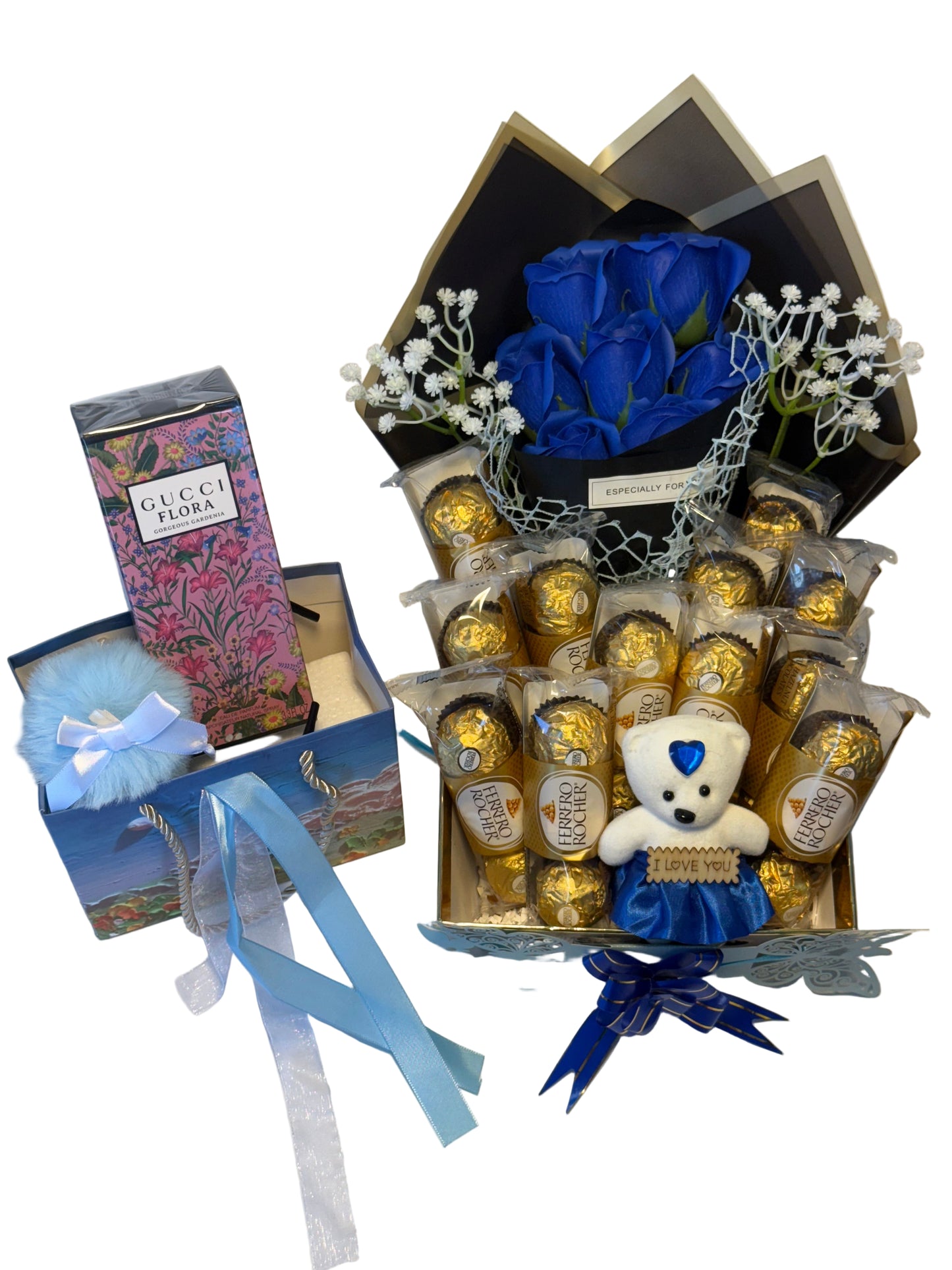 Luxury Gift Basket – Featuring Gucci Flora Eau De Parfum & Ferrero Rocher Chocolates