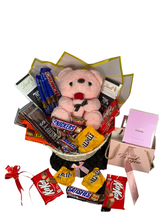 Ultimate Indulgence Gift Set – Chocolates, Plush Teddy & Chanel Fragrance