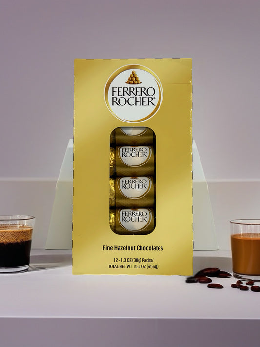 Ferrero Rocher, Milk Chocolate Hazelnut Candy, 1.3 oz, 3-count, 12-pack